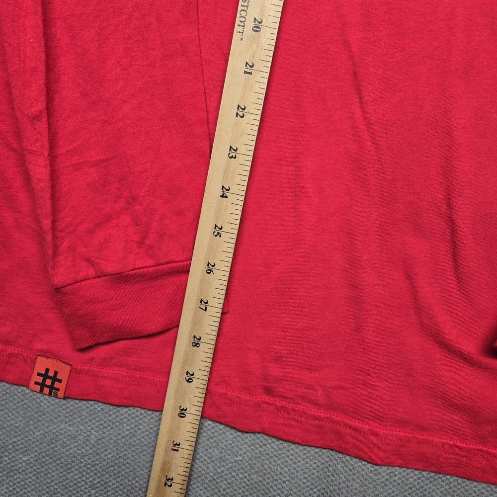 Supreme Shirt Mens XL Red Long Sleeve Social‎ Anxiety Embroidered Logo Tee - Picture 13 of 16